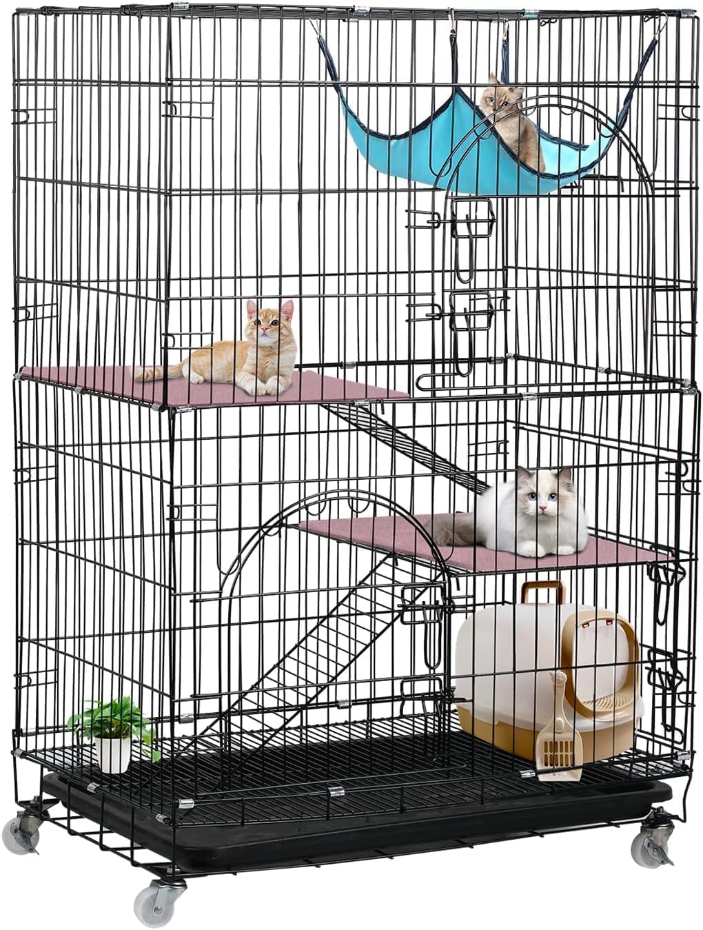 Amazon.co.jp: 猫 ケージ 3段 キャットケージ 猫 ゲージ 70*50*112CM